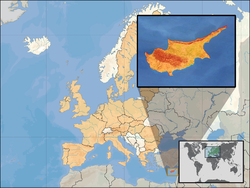 Location of Cyprus in EU